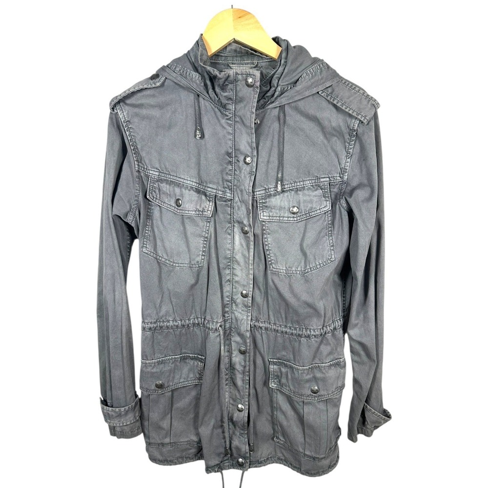 Talula‎ Women Gray Utility Jacket Drawstring Hood Size Small